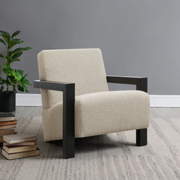 Fitzroy Boucle Upholstered Accent Arm Chair Ivory