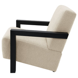 Fitzroy Boucle Upholstered Accent Arm Chair Ivory