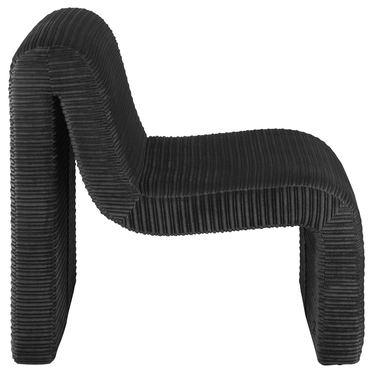 Drayton Upholstered Curved Armless Accent Chair Ivory