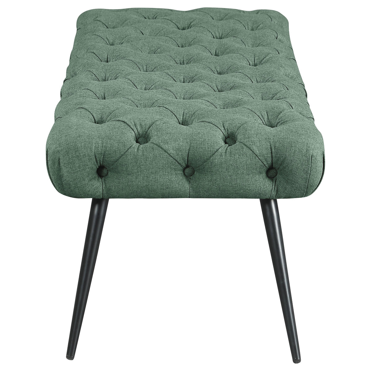 Ella Upholstered Tufted Bench Metal Legs Rust