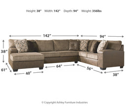 Abalone 3-Piece Sectional with Chaise