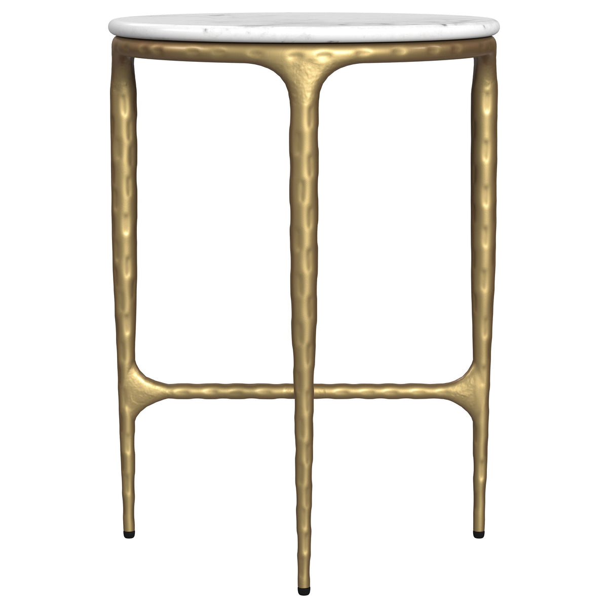 Baldwin Rectangular Marble Top Side Table White and Gold