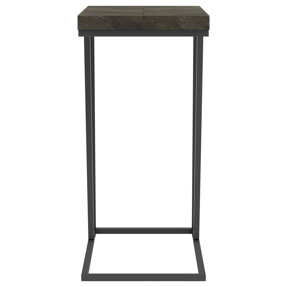 Carly Expandable Engineered Wood C-Shaped Side Table Grey