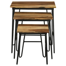 Nayeli Solid Sheesham Wood Nesting Tables Natural