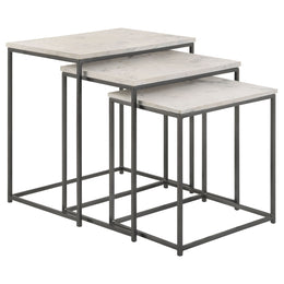 Medora Marble Top Nesting Table Set White