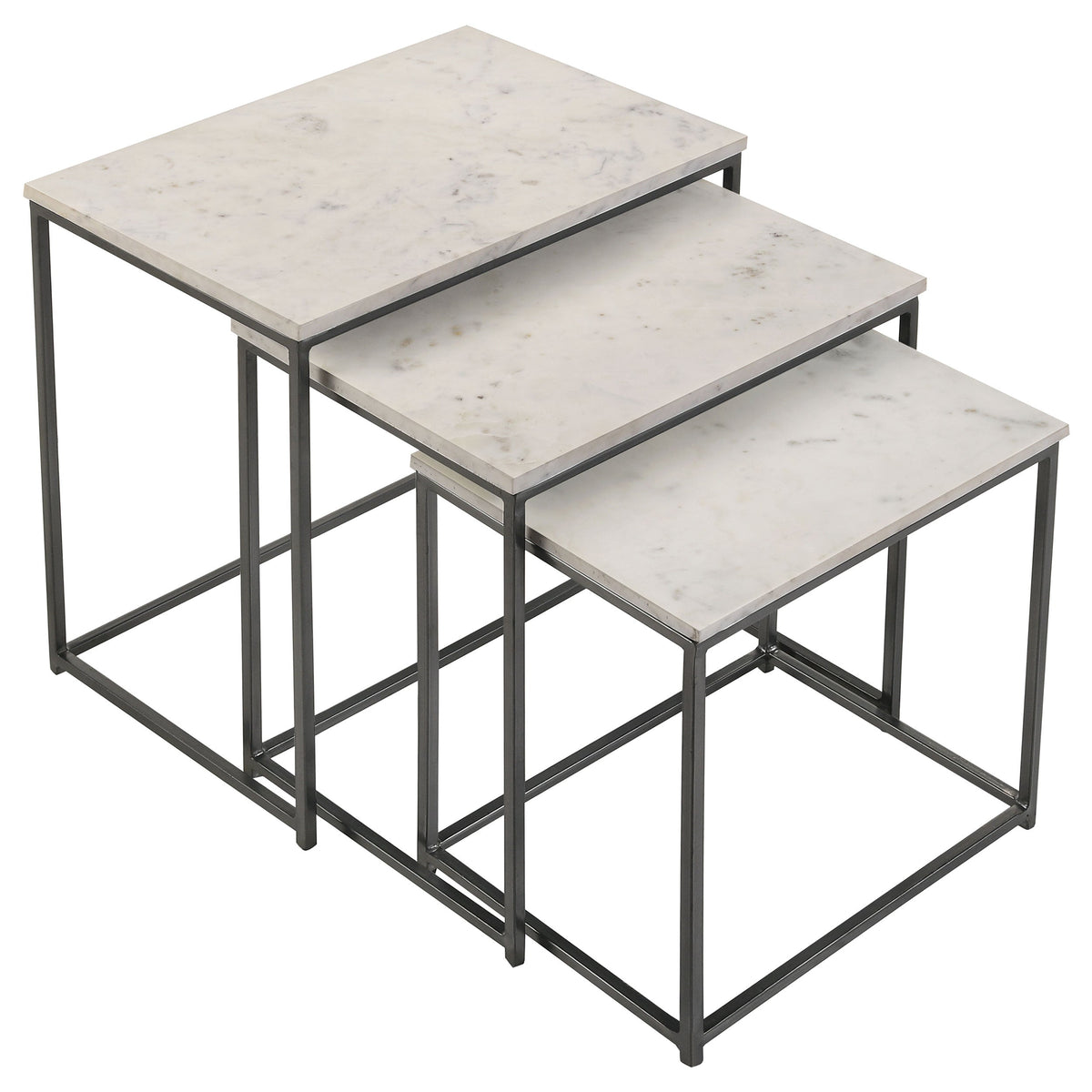 Medora Marble Top Nesting Table Set White