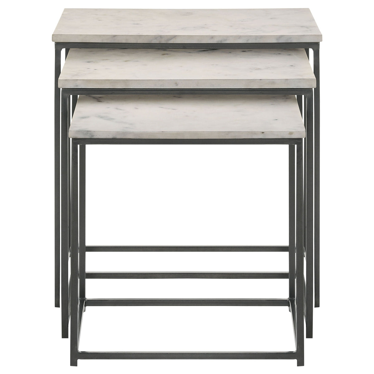 Medora Marble Top Nesting Table Set White