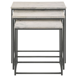 Medora Marble Top Nesting Table Set White