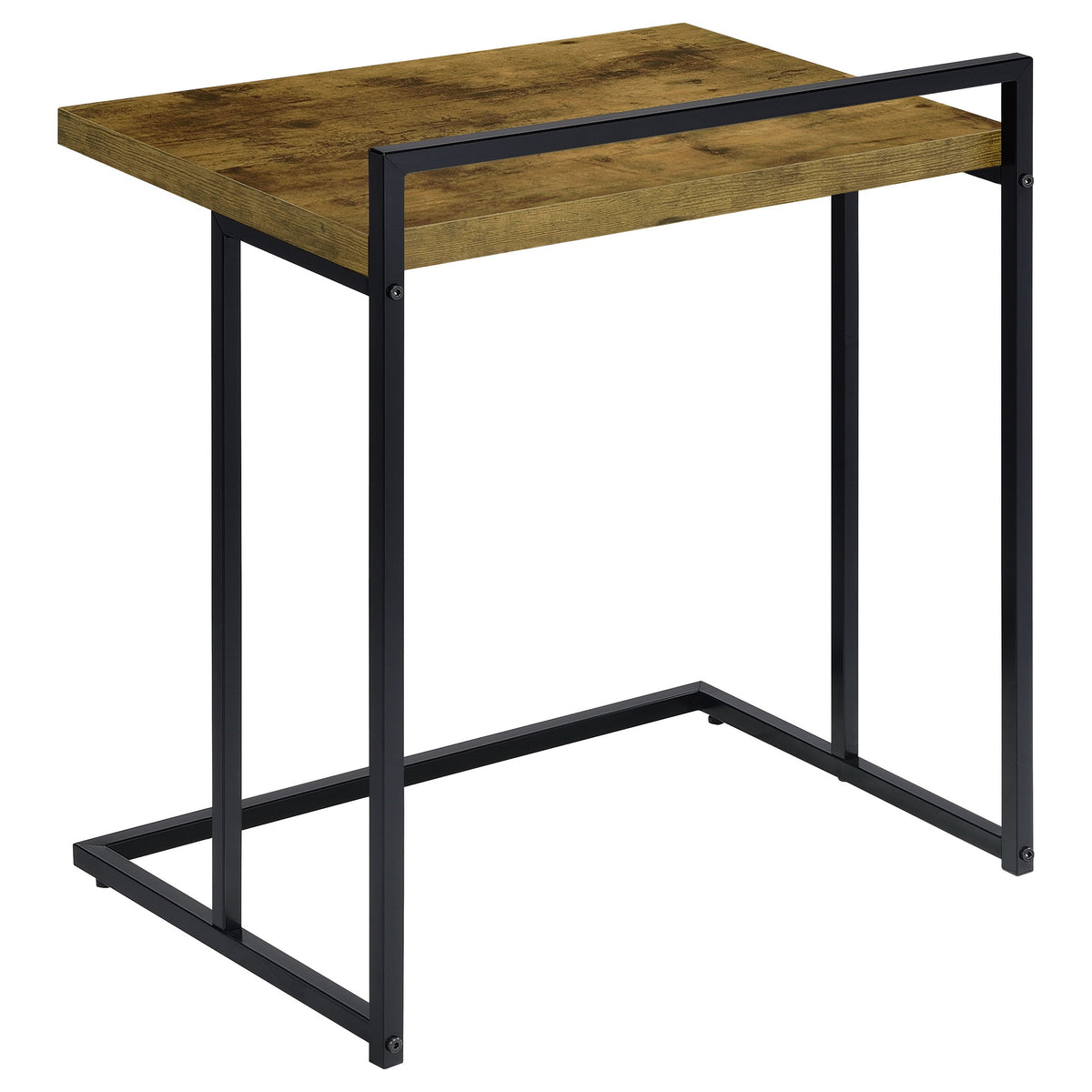 Dani Rectangular C-Shaped Sofa Side Table Rustic Nutmeg