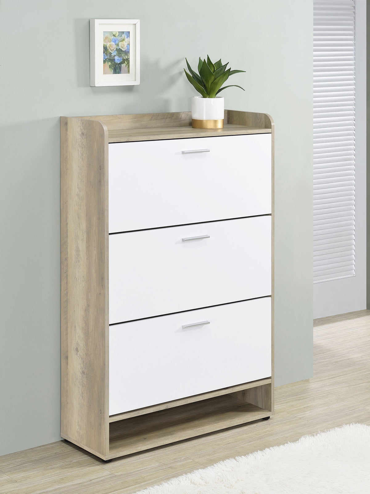 Denia 3-tier Engineered Wood Shoe Cabinet Grey