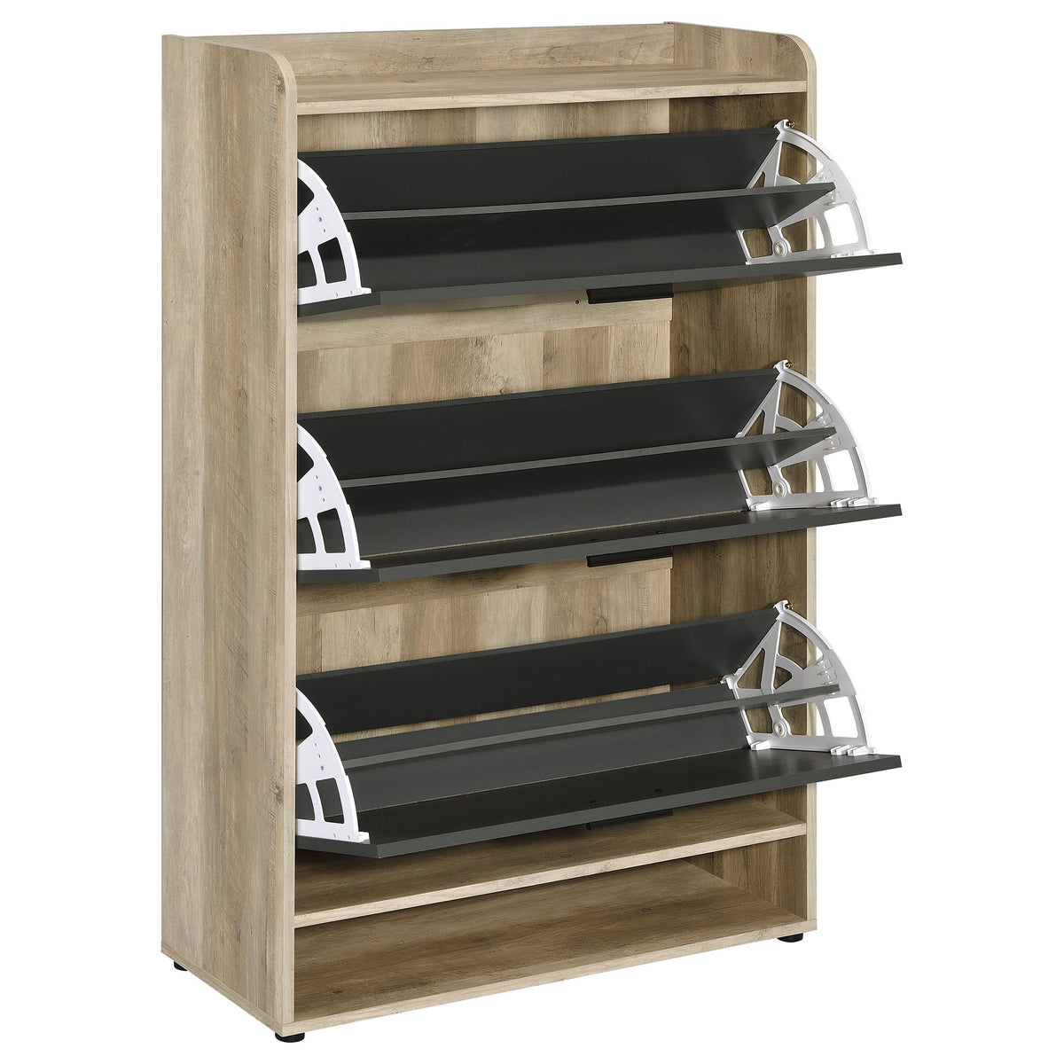 Denia 3-tier Engineered Wood Shoe Cabinet Grey