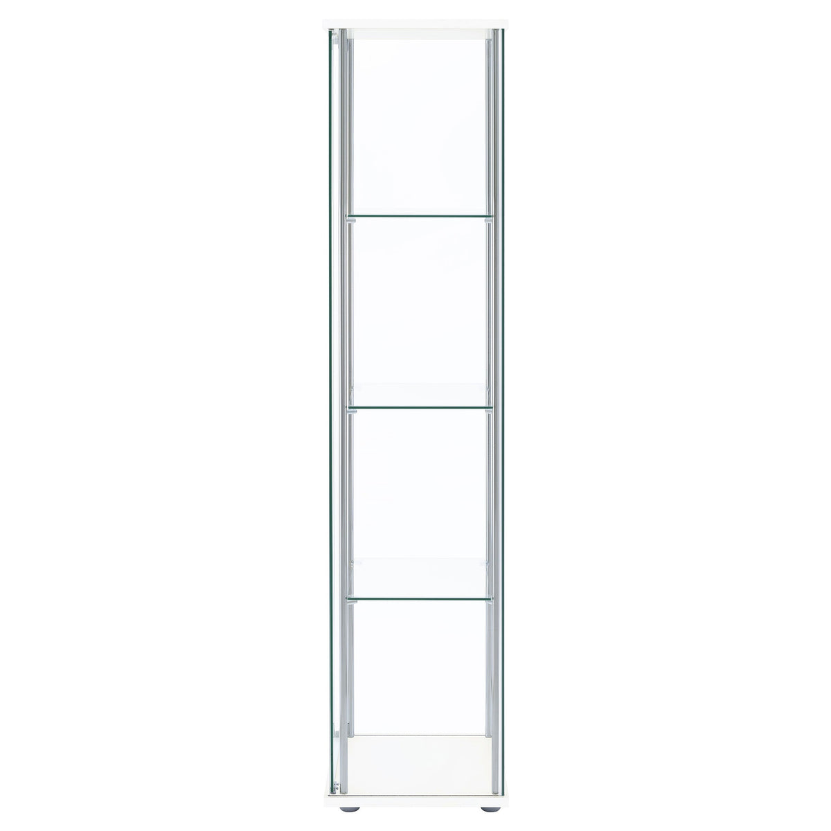 Bellatrix 4-shelf Clear Glass Curio Cabinet Cappuccino
