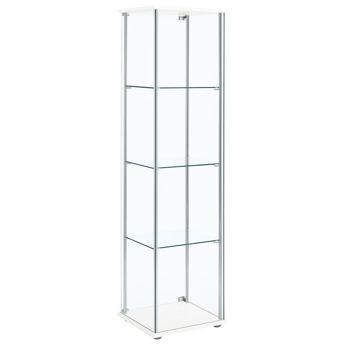 Bellatrix 4-shelf Clear Glass Curio Cabinet Cappuccino