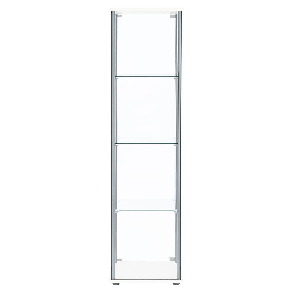 Bellatrix 4-shelf Clear Glass Curio Cabinet Cappuccino