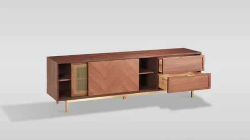 Milana TV Console (Walnut Gold)