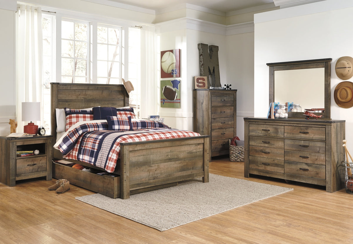 Trinell Bookcase Bed with 2 Storage Drawers