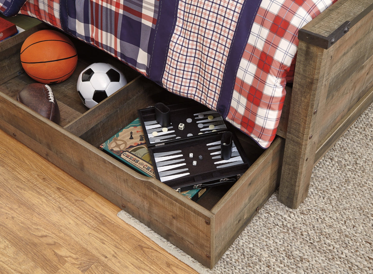 Trinell Bookcase Bed with 2 Storage Drawers