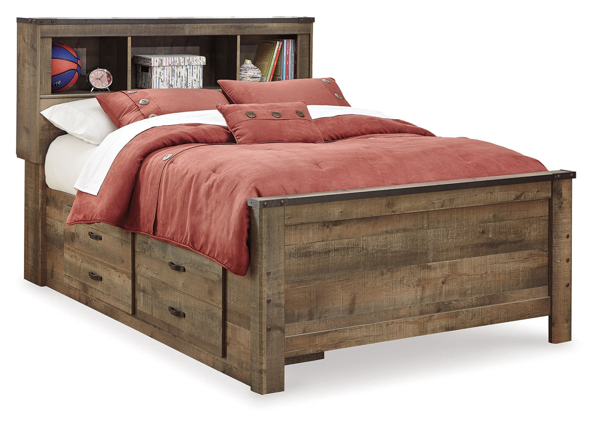 Trinell Bookcase Bed with 2 Storage Drawers