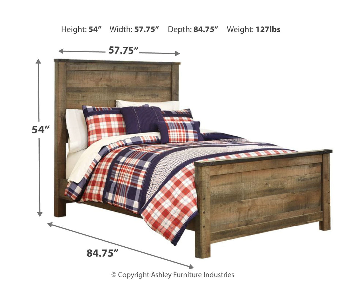 Trinell Bookcase Bed with 2 Storage Drawers