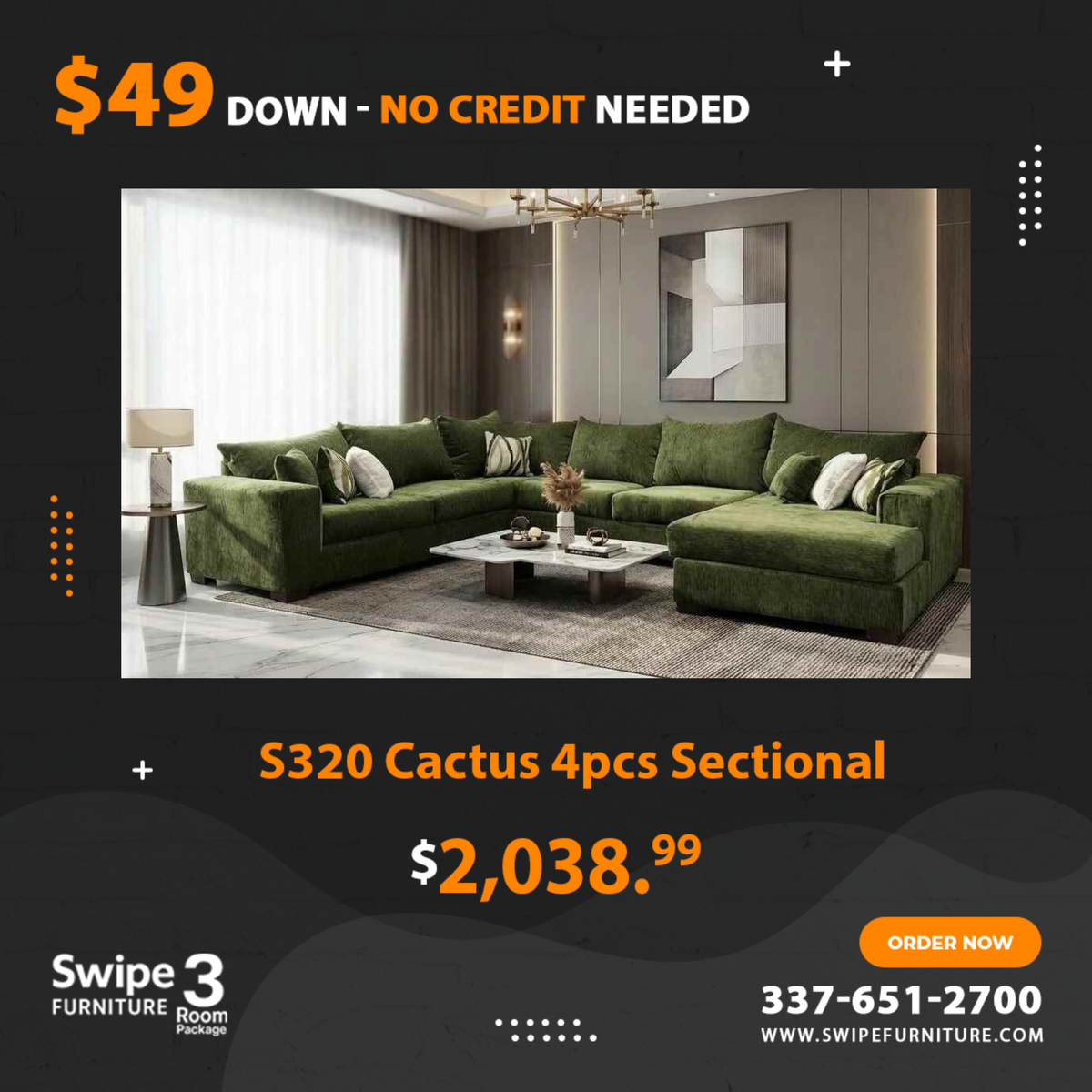 S320 Cactus 4pcs Sectional