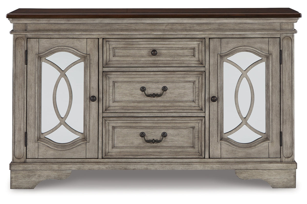 Lodenbay Counter Height Dining Table and 6 Barstools with Storage