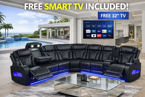 Barcelona Black Power Reclining Sectiona