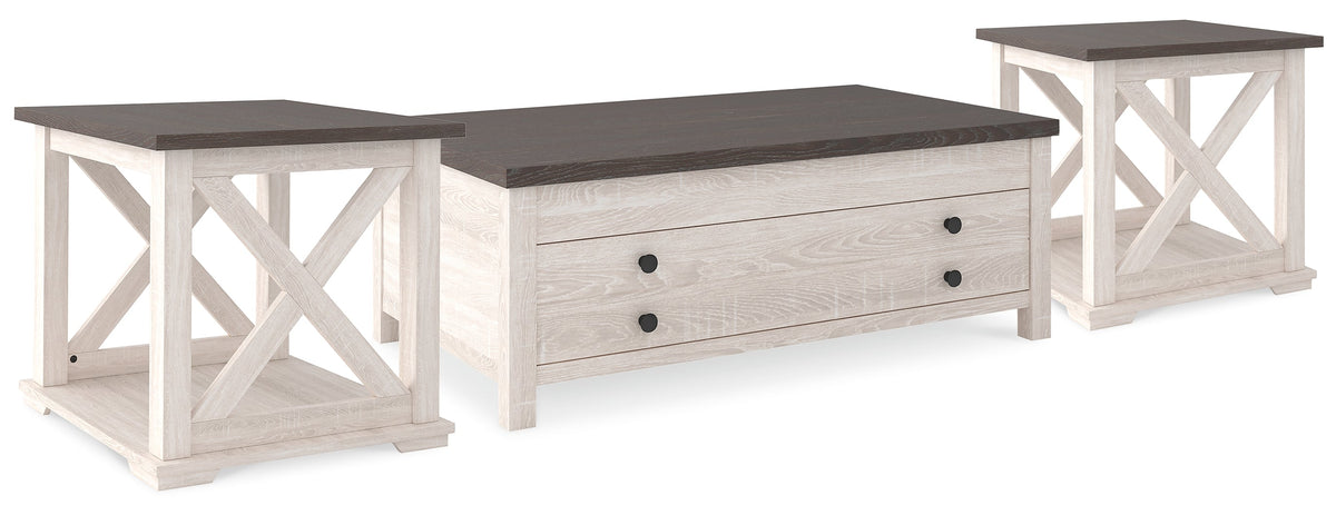Dorrinson Coffee Table with 2 End Tables
