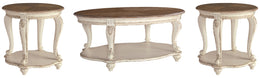 Realyn Coffee Table with 2 End Tables