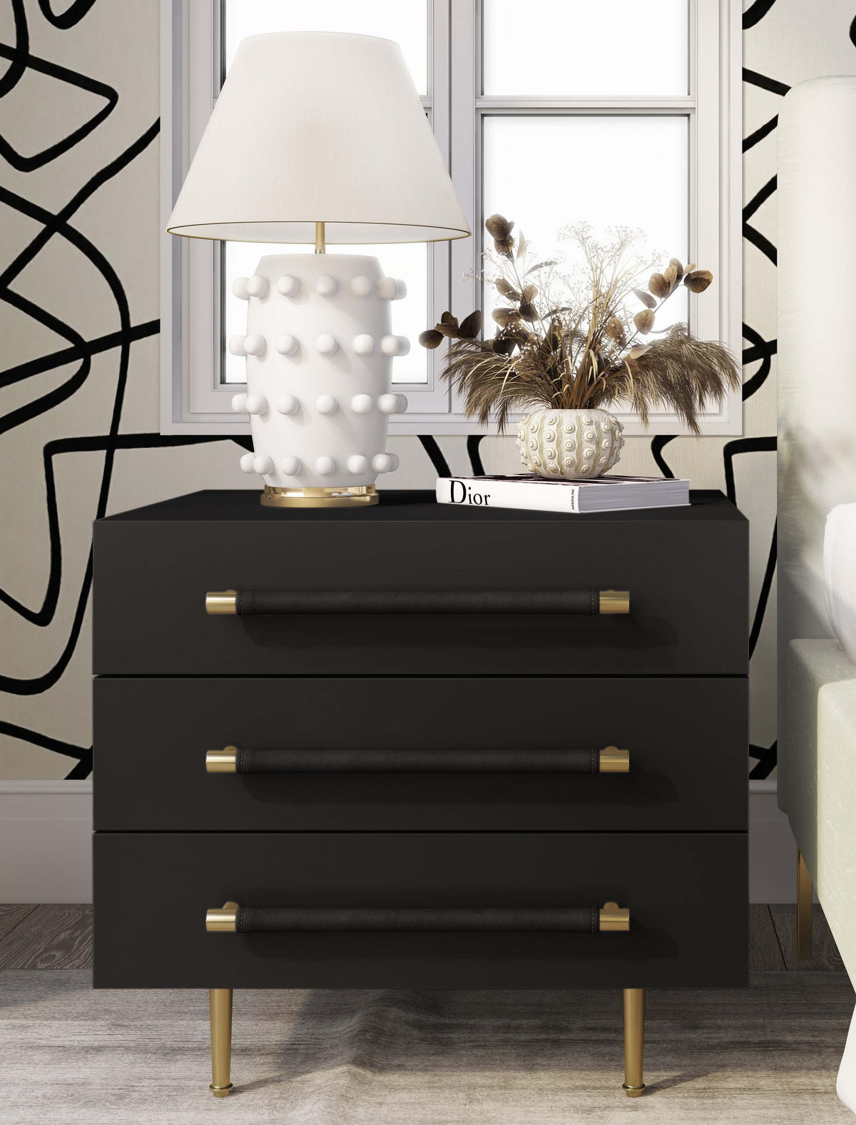 Trident Black Nightstand - UK