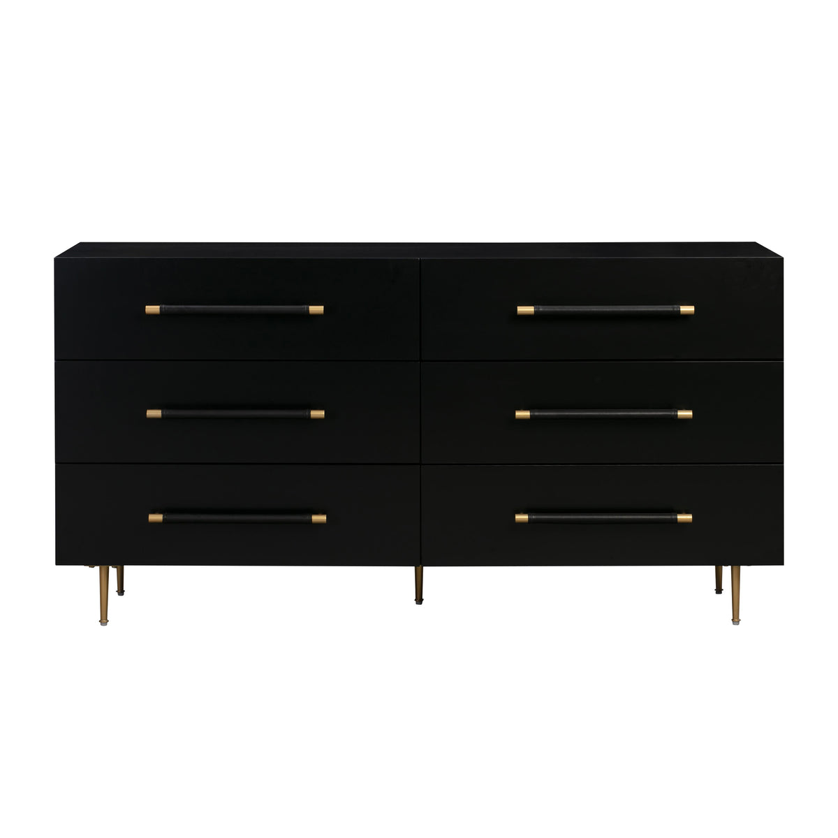 Trident Black 6 Drawer Dresser - UK