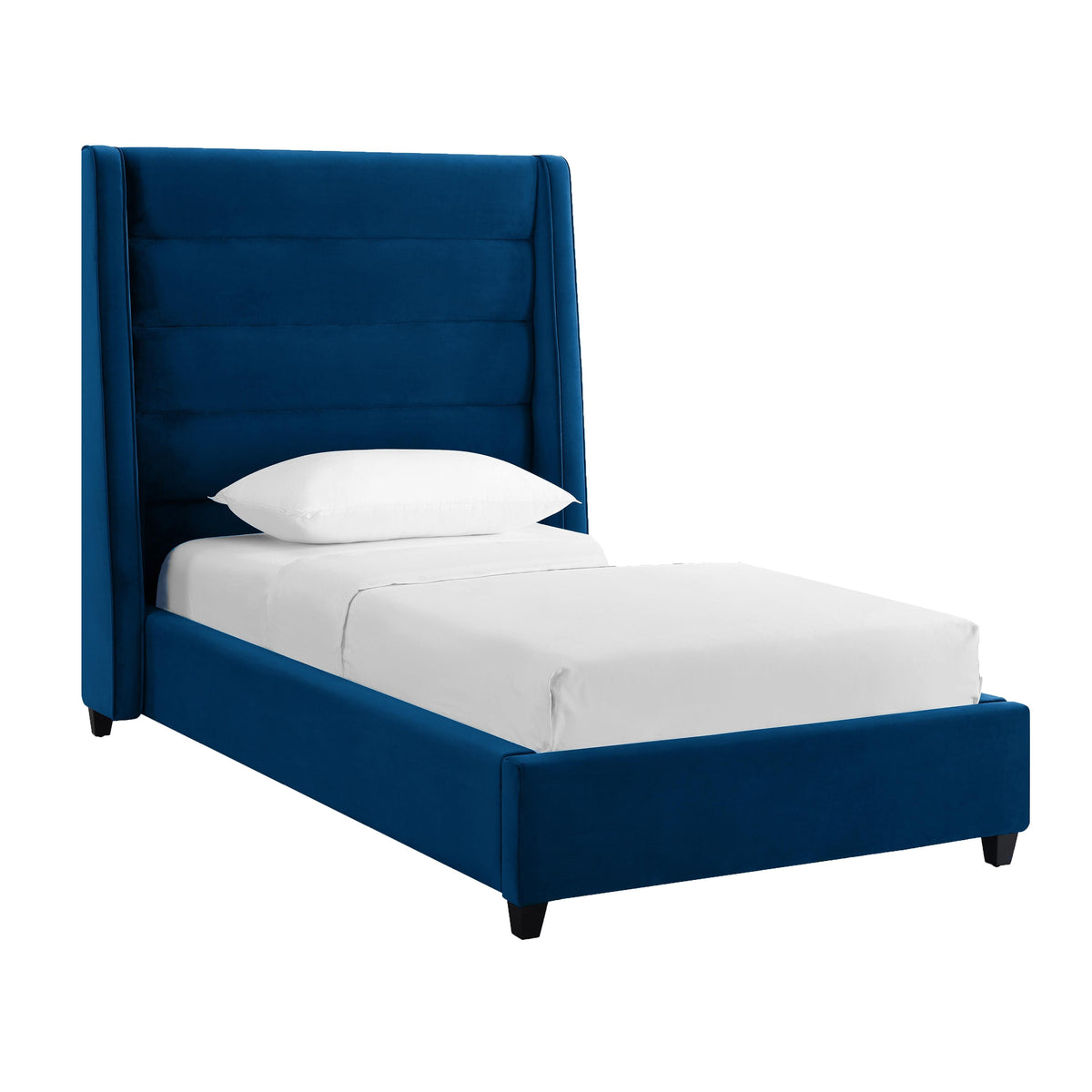 Koah Navy Velvet Bed in Twin