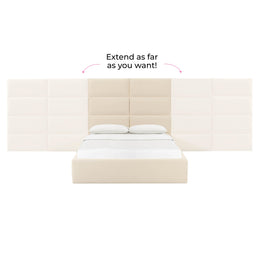 Eliana Cream Velvet King Bed with Wings