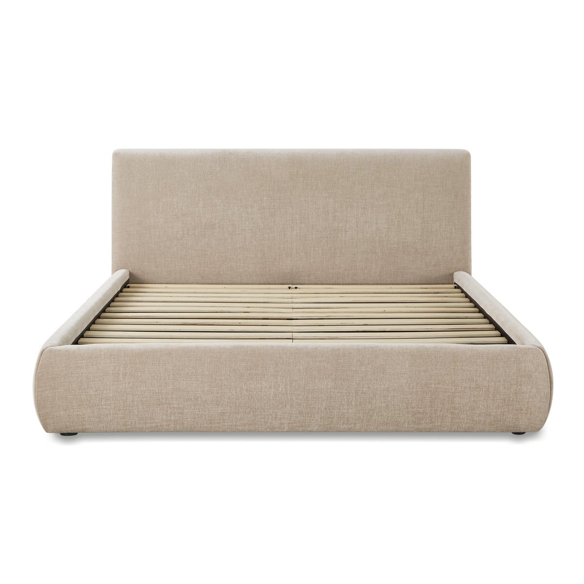 Isla Taupe Textured Velvet Queen Bed