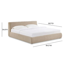 Isla Taupe Textured Velvet King Bed