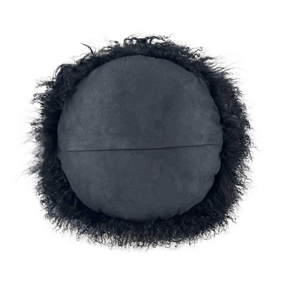 New Zealand Black Sheepskin 16 Inch Round Pillow
