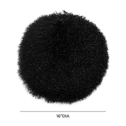 New Zealand Black Sheepskin 16 Inch Round Pillow