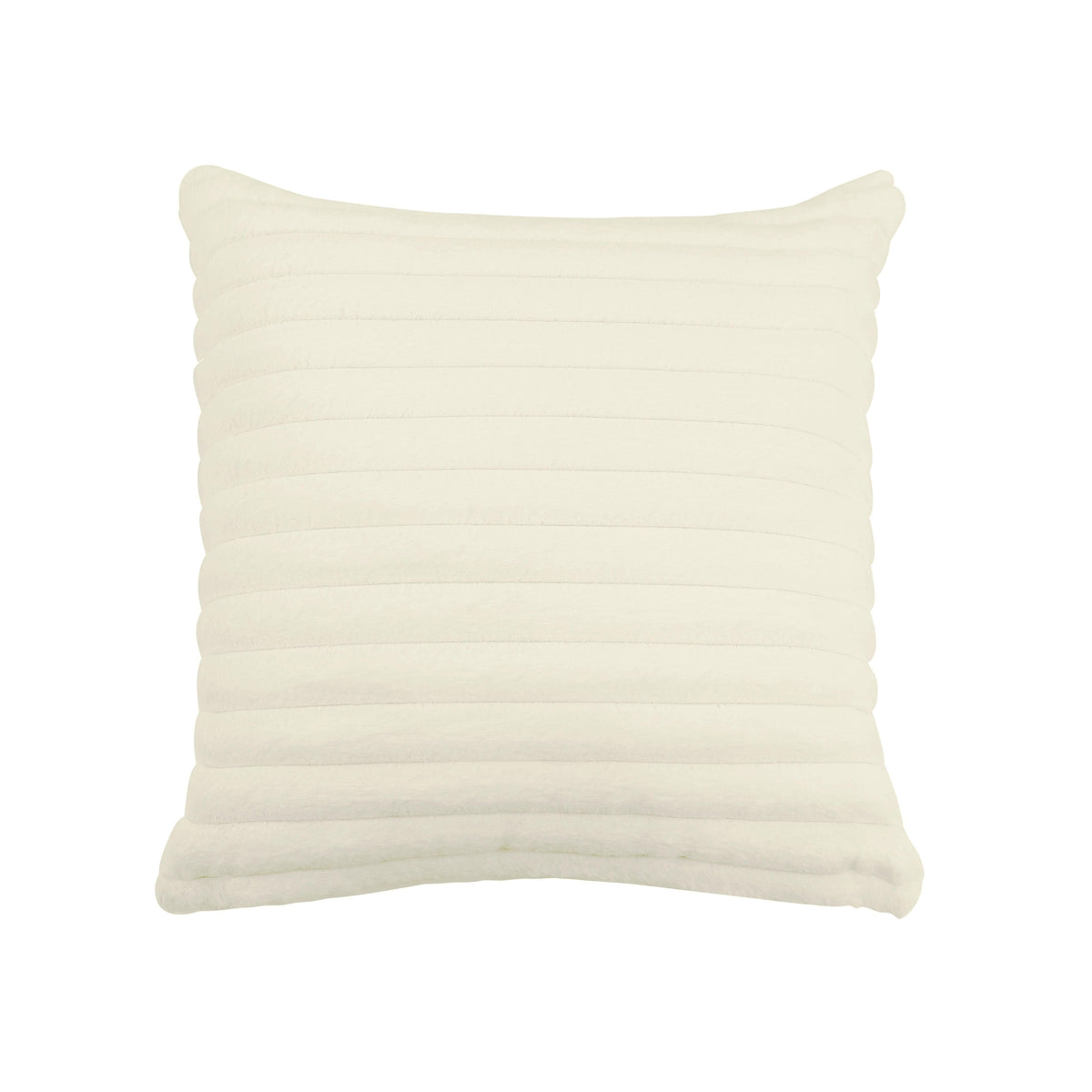 Furry Cream Vegan Fur Square Accent Pillow