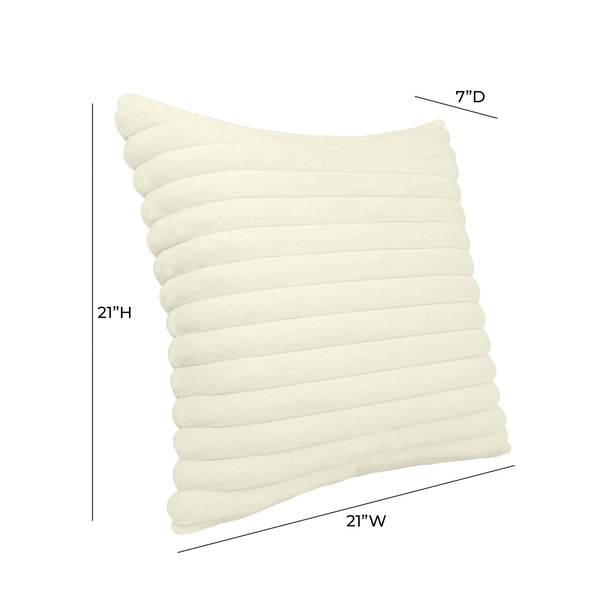 Furry Cream Vegan Fur Square Accent Pillow