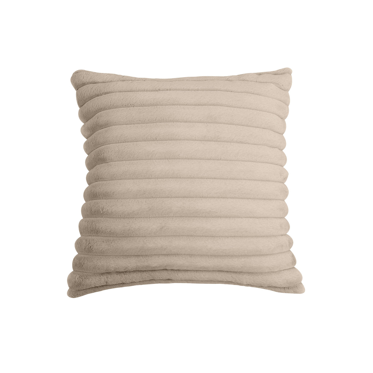Furry Taupe Vegan Fur Square Accent Pillow