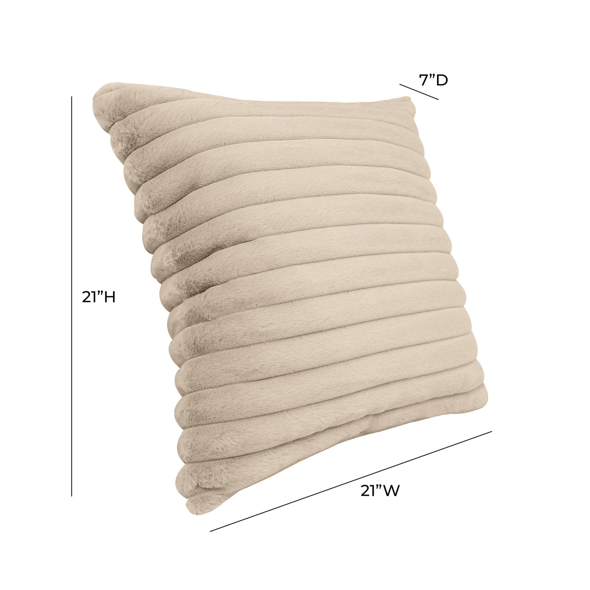 Furry Taupe Vegan Fur Square Accent Pillow