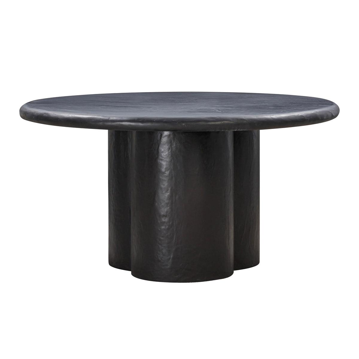 Elika Black Faux Plaster Round Dining Table - UK