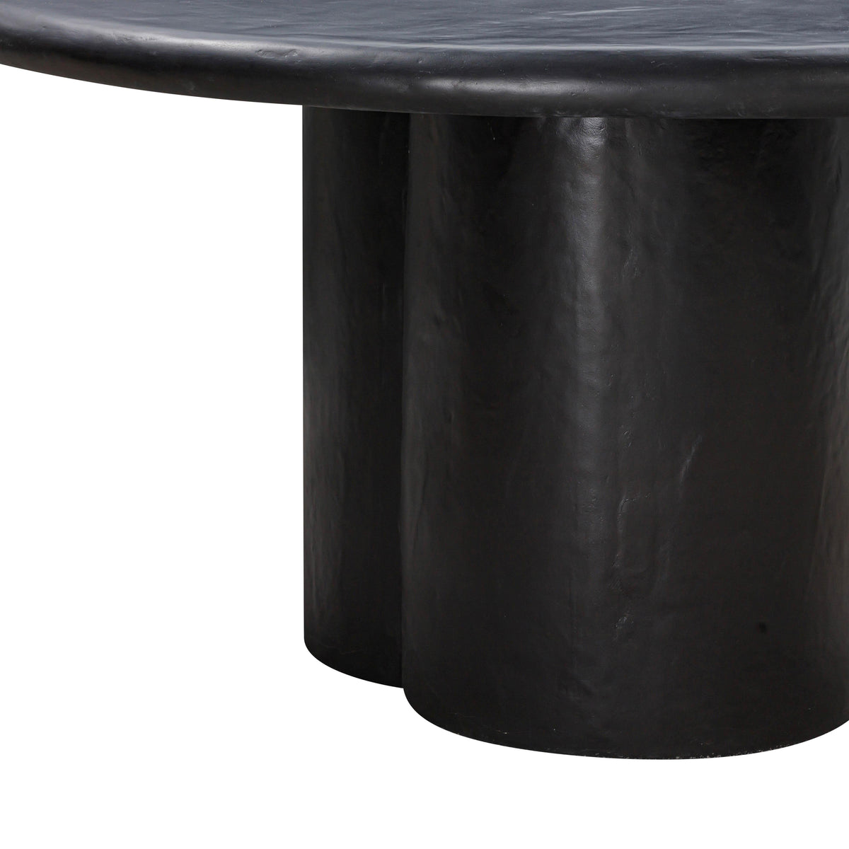 Elika Black Faux Plaster Round Dining Table - UK