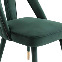 Petra Forest Green Velvet Side Chair - UK