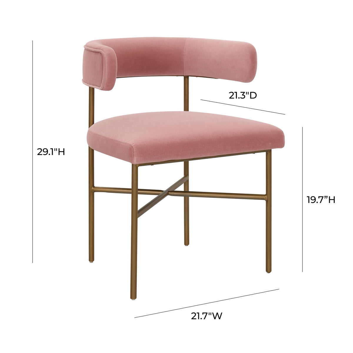 Kim Velvet Chair in Blush