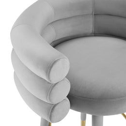 Betty Grey Velvet Barstool - UK