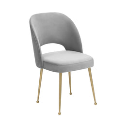 Swell Light Grey Velvet Chair