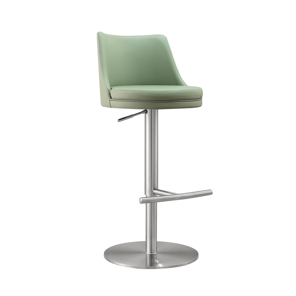 Reagan Sea Foam Green and Silver Adjustable Stool - UK
