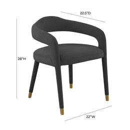 Lucia Black Velvet Dining Chair - UK