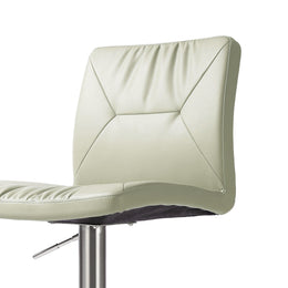 Paddy Light Grey Performance Vegan Leather on Silver Adjustable Stool