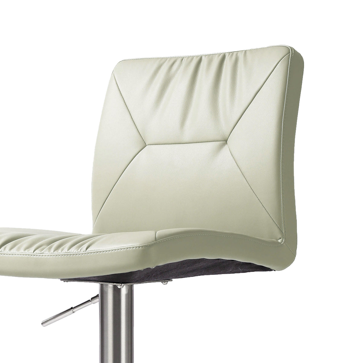 Paddy Light Grey Performance Vegan Leather on Silver Adjustable Stool